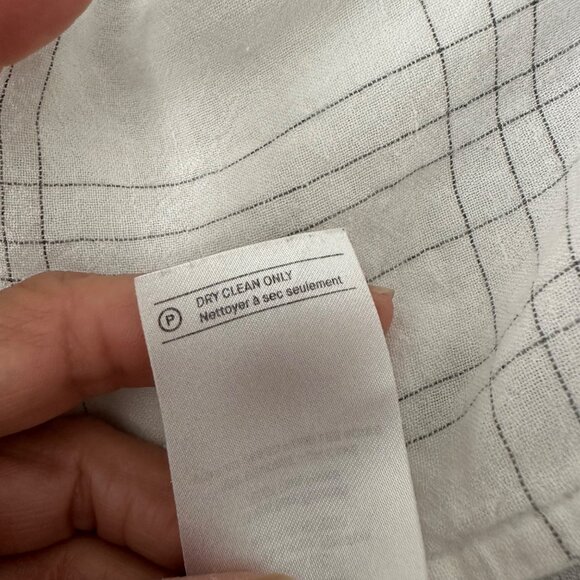 Vince Window Panel Popover Blouse Round Split Neck Linen Blend Lightweight Airy - Picture 12 of 16